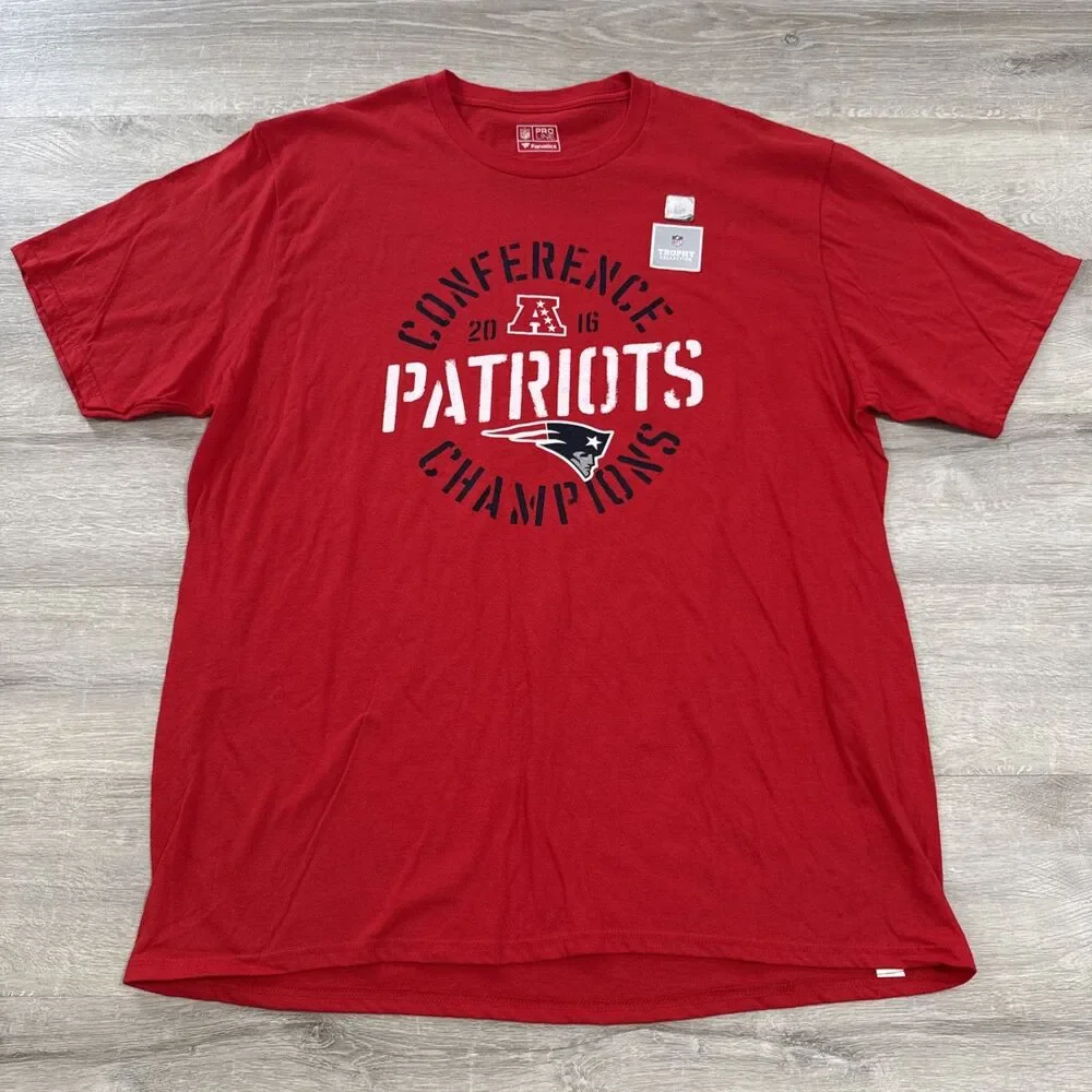 New England Patriots Shirt 2016 AFC Champions NFL Pro Line Fanatics Red Men's XL